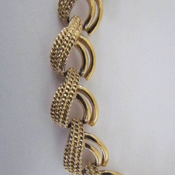 Vintage Chunky Napier Necklace Link Gold Tone Signed - Picture 3 of 9